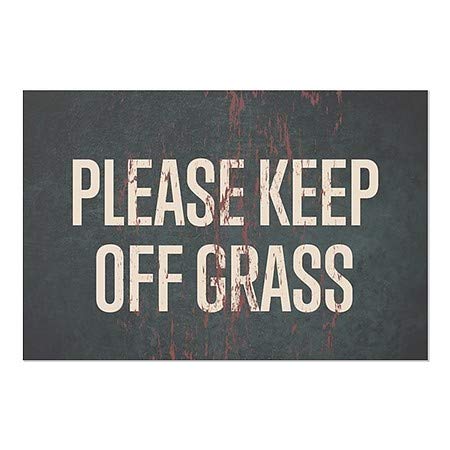 Cgsignlab | אנא שמור על דשא -חלון חלודה מיושן נצמד חלון | 18 x12